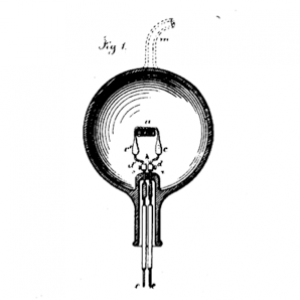 Edison light bulb patent illustration FIG1 US223898-0 750x298 - The Law ...